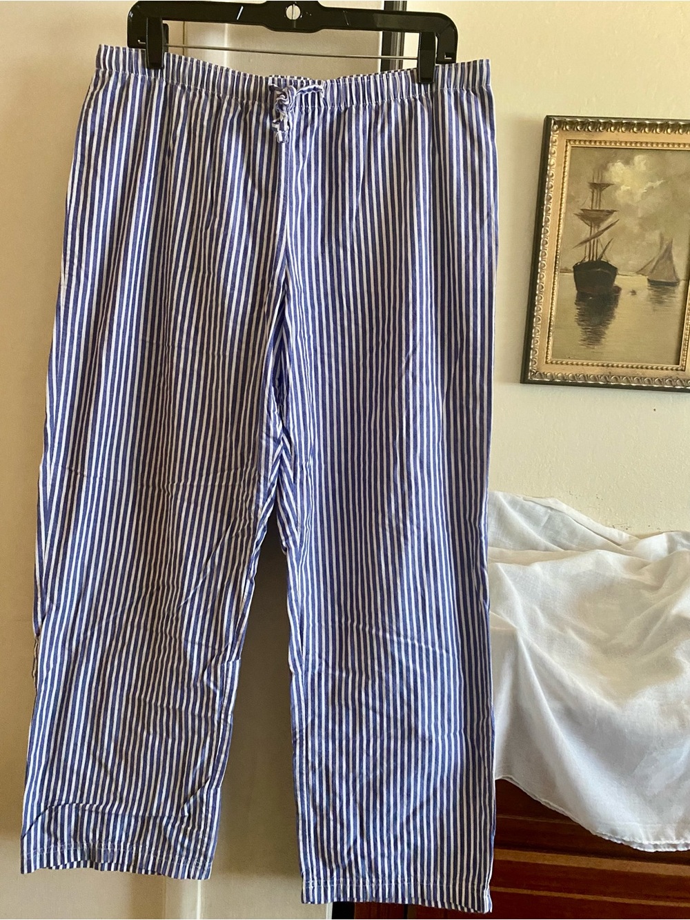 100% Cotton Blue & White Stripe Pajama Set - Picture 3 of 10